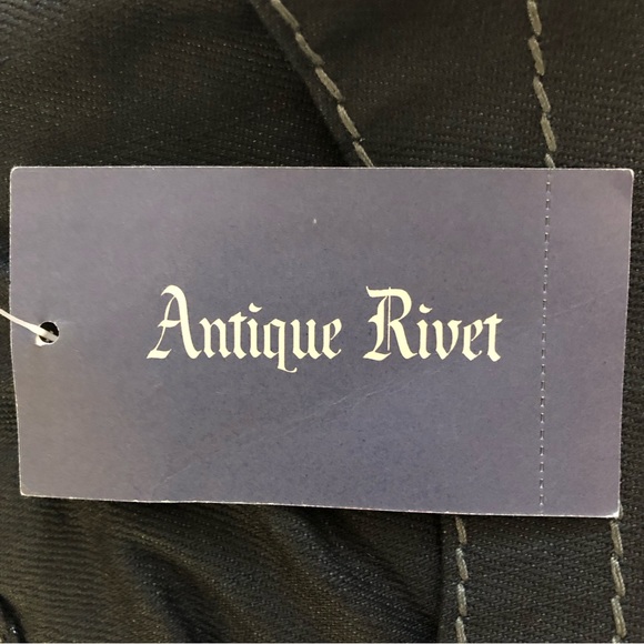 Antique Rivet Straight Leg Black Coated Denim Jeans No.10 Zip Men’s 32x30 NWT - Picture 7 of 12